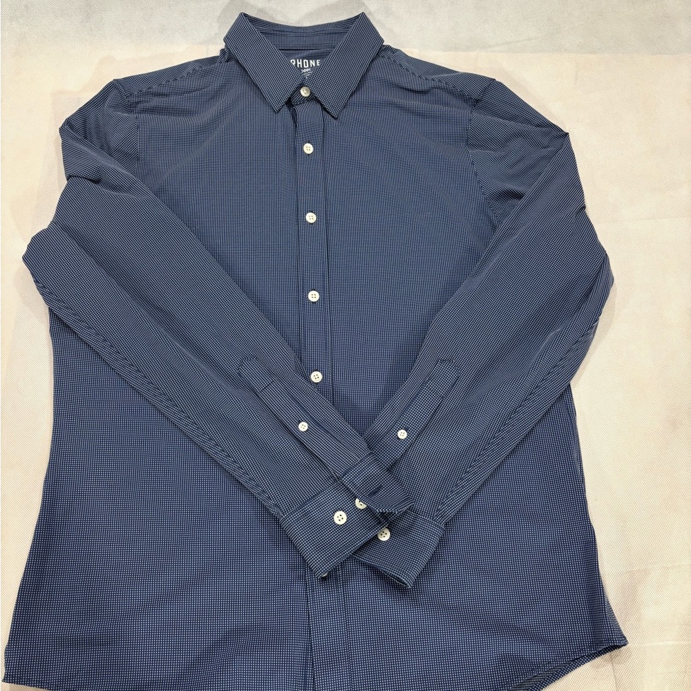 RHONE Dark Blue Dress Shirt